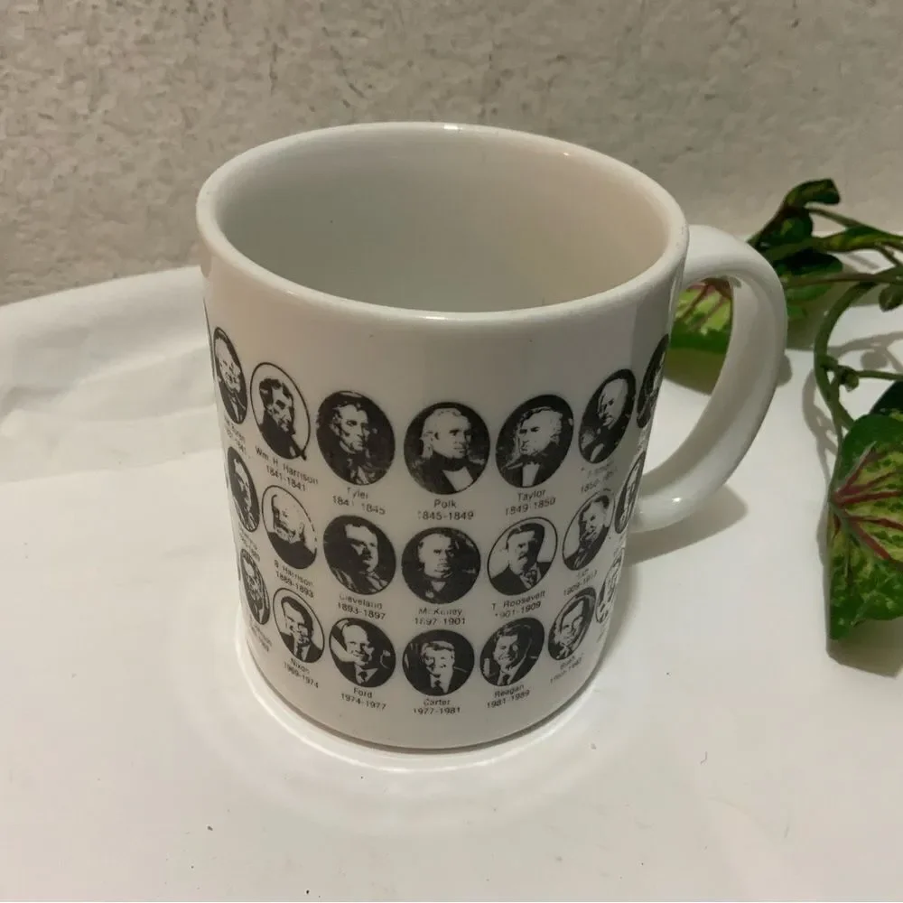 Vintage Coffee Mug United States Presidents Portrait 1990s US History G16